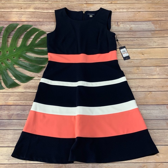 Tommy Hilfiger Dresses & Skirts - Tommy Hilfiger navy blue & coral pink stripe dress